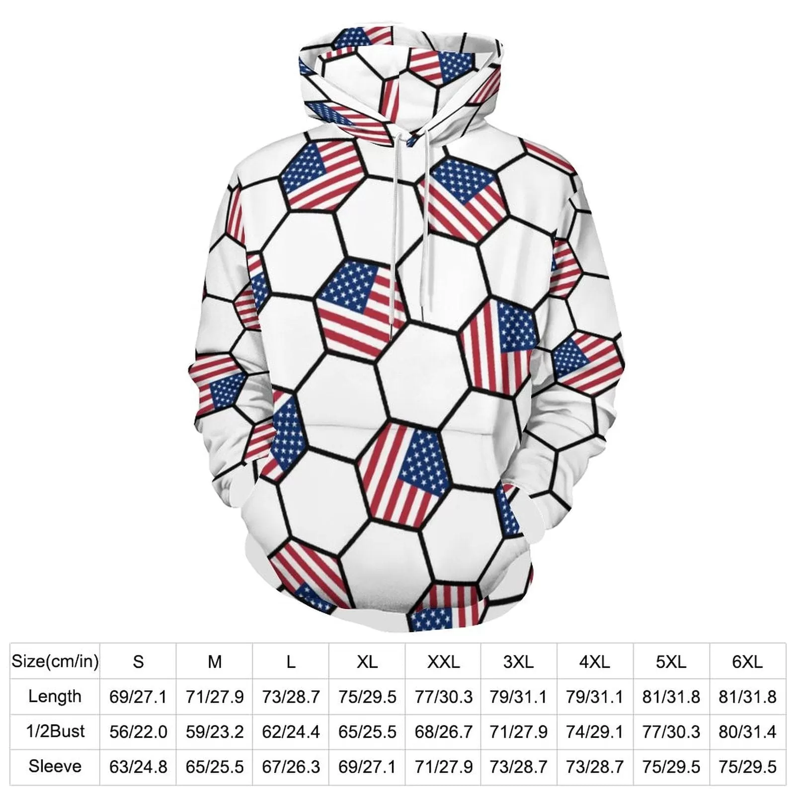 Custom Hoodie With National Flag Over Size Hooded Pullover Personalized Hexagon Pattern Loose Hoodie Top Outfits For World Cup 2022