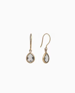 Dewdrop Stone Earrings - White Topaz