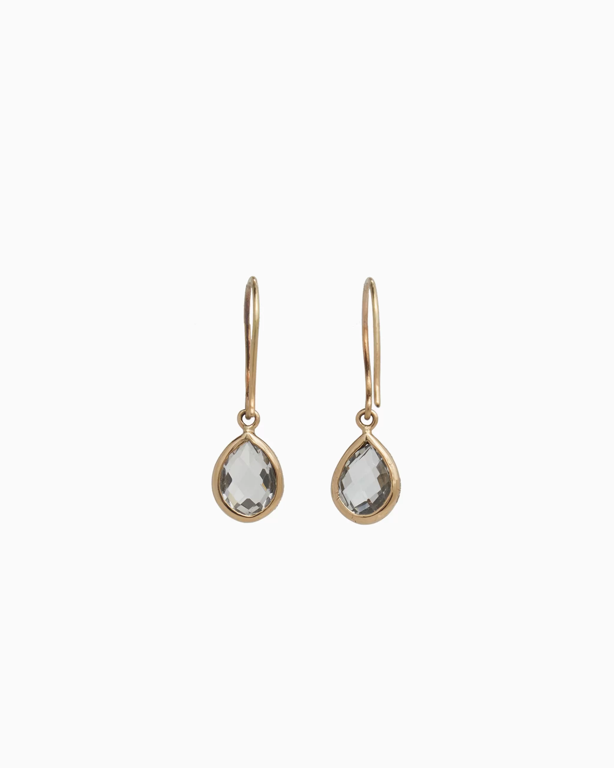 Dewdrop Stone Earrings - White Topaz