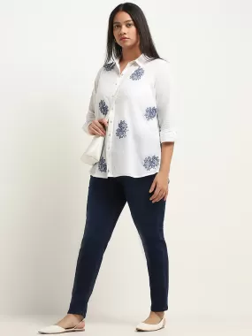 Diza White Embroidered Cotton Tunic