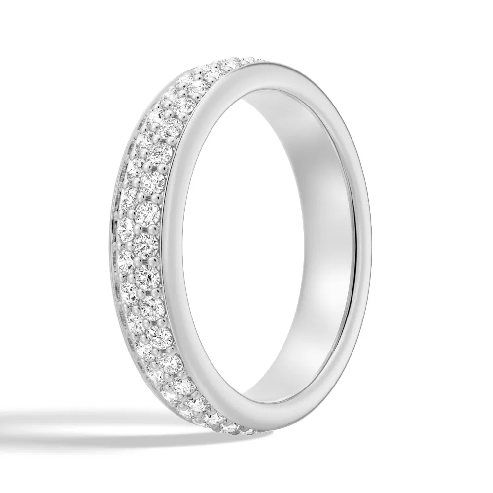 Double Row Pavé Moissanite Eternity Band