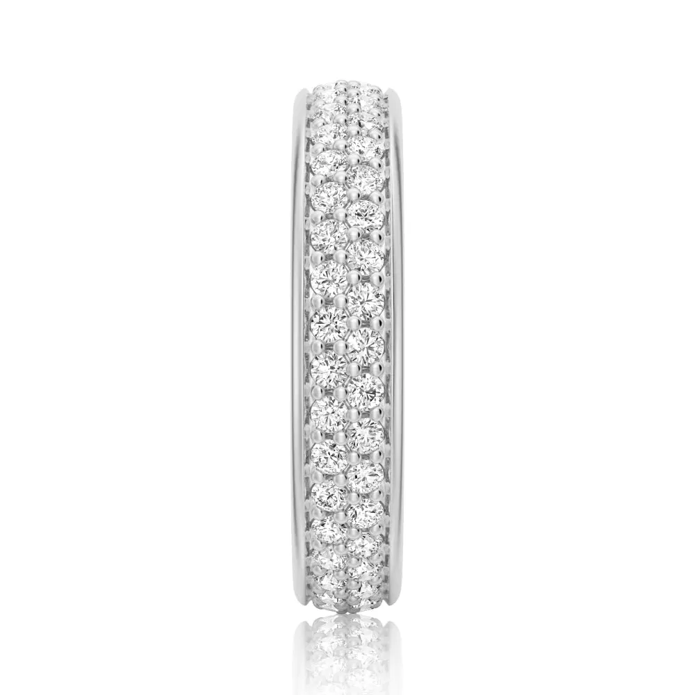 Double Row Pavé Moissanite Eternity Band