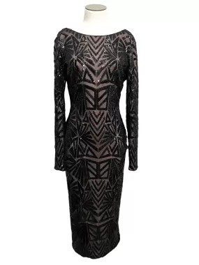 Dress the Population Size M Black Sequin Emery Dress