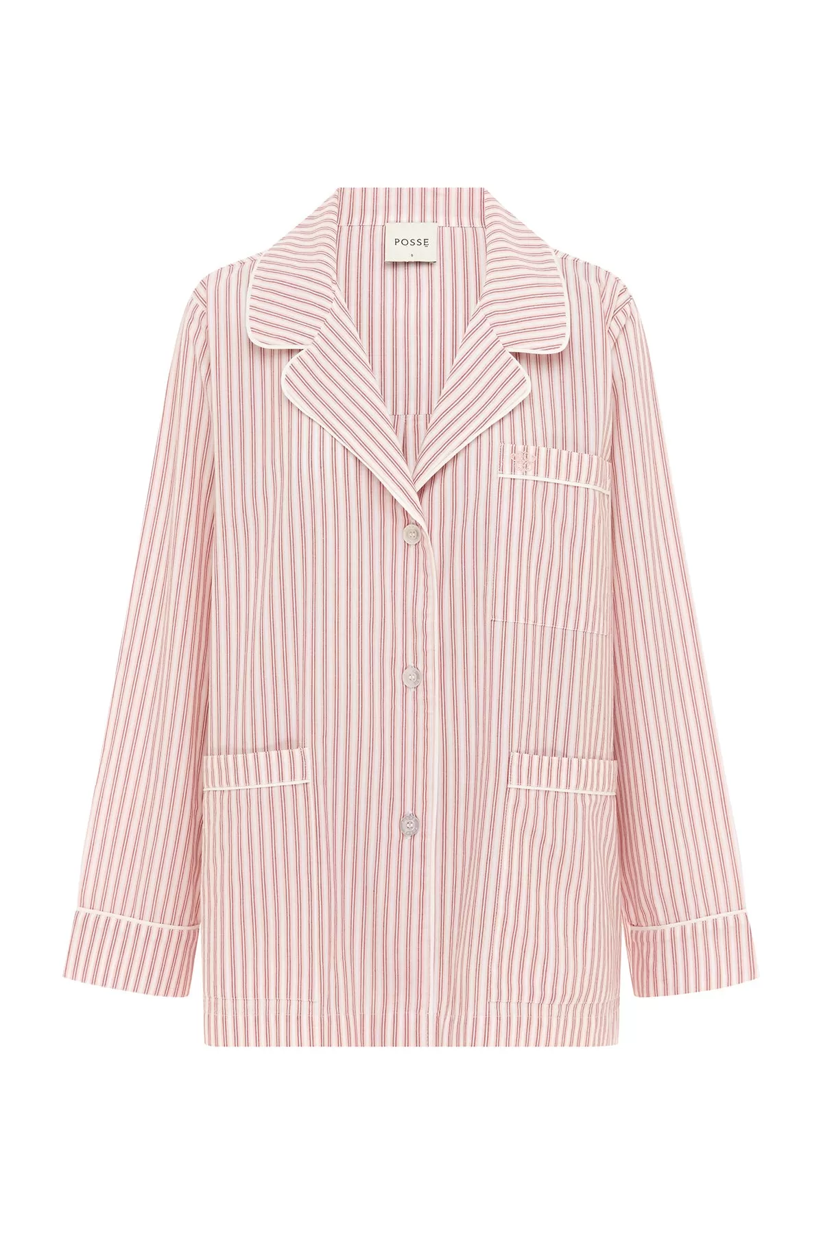 EDIE LONG SLEEVE SHIRT - STRAWBERRY STRIPE