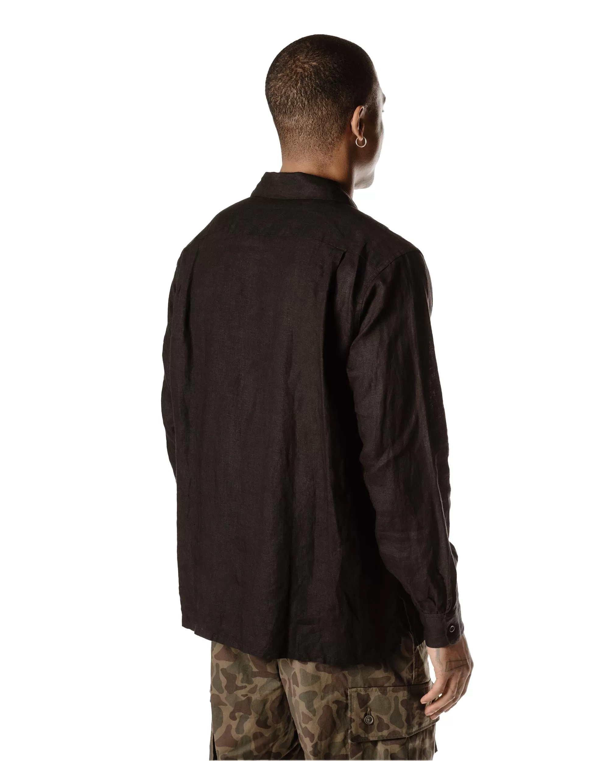 Engineered Garments Classic Shirt Black Handkerchief Linen