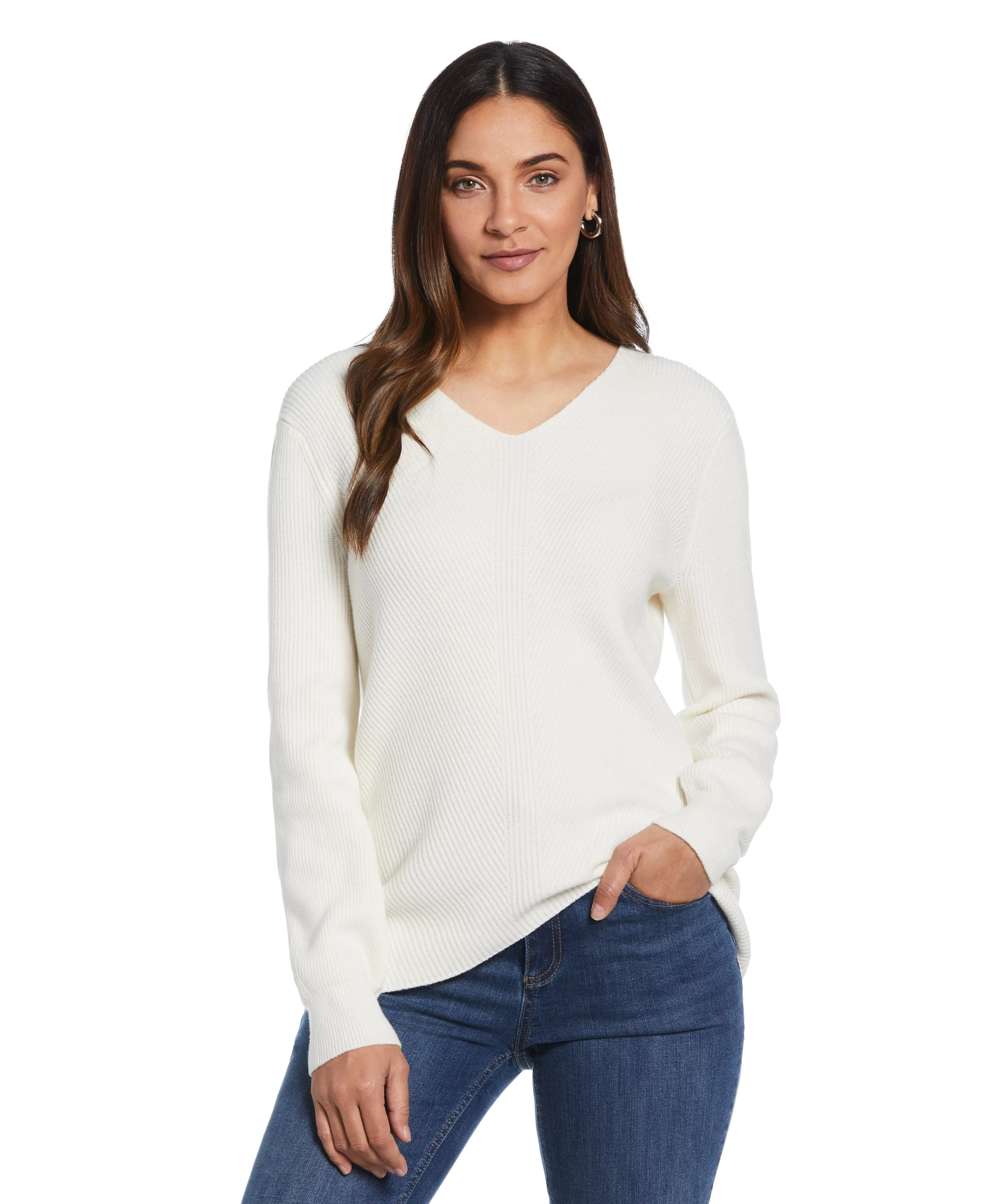 Essential Ribbed V-Neck Sweater