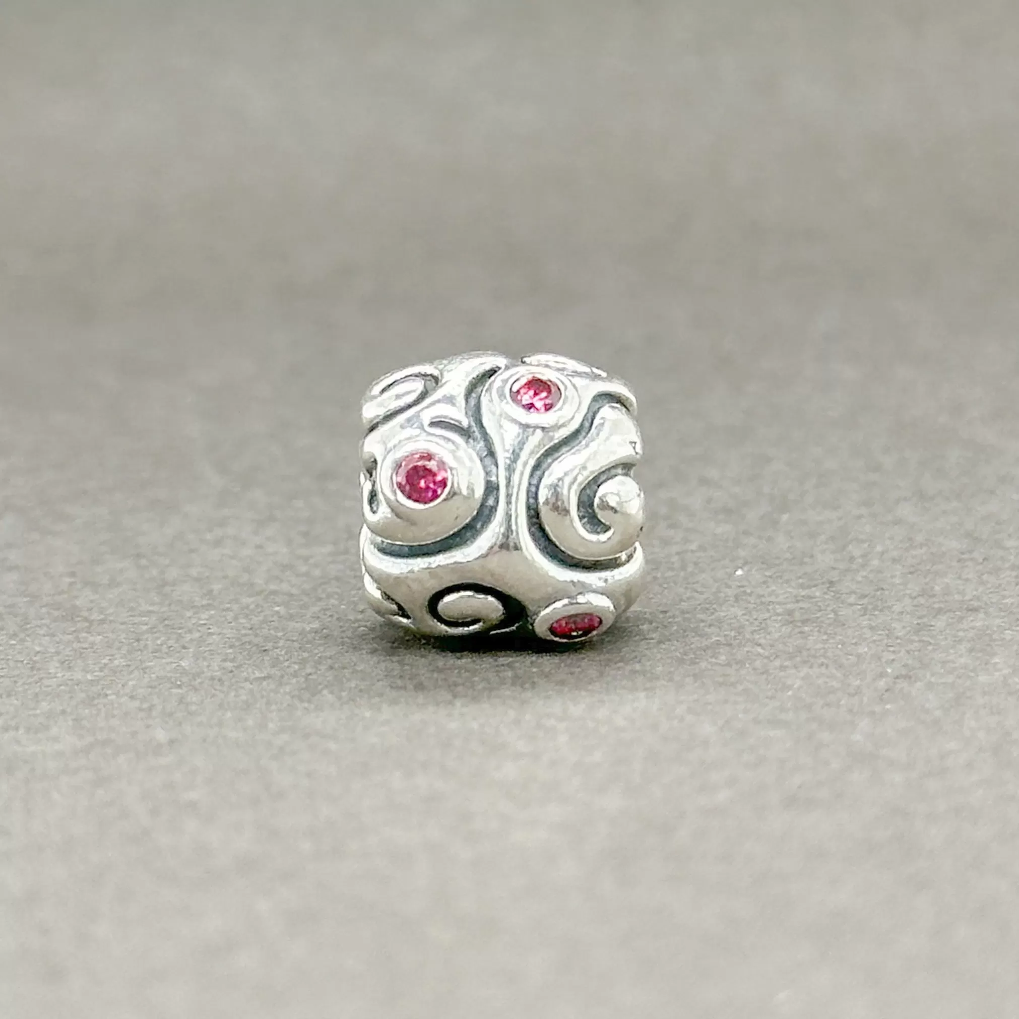 Estate Pandora SS Day Dream Red CZ Bead Charm