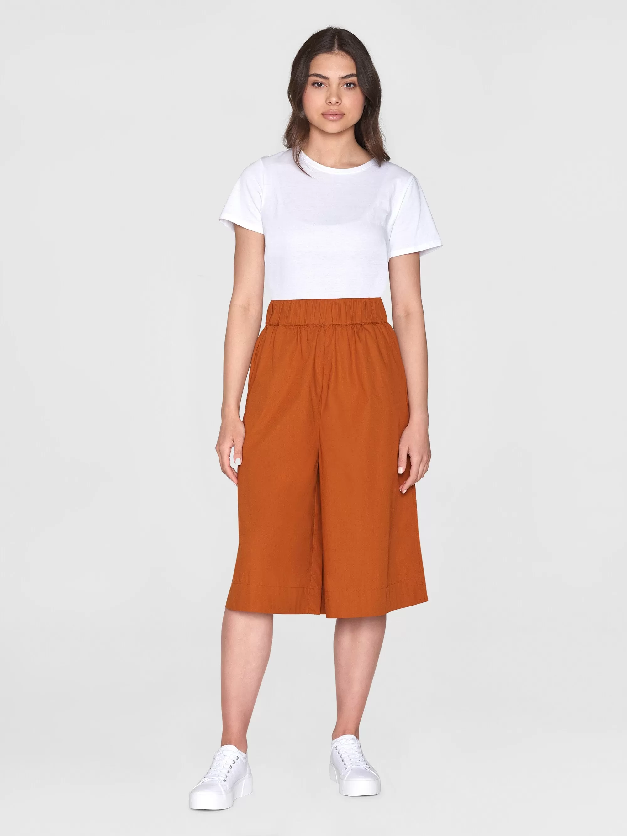 EVE culotte high-rise extra wide shorts - GOTS/Vegan - Leather Brown