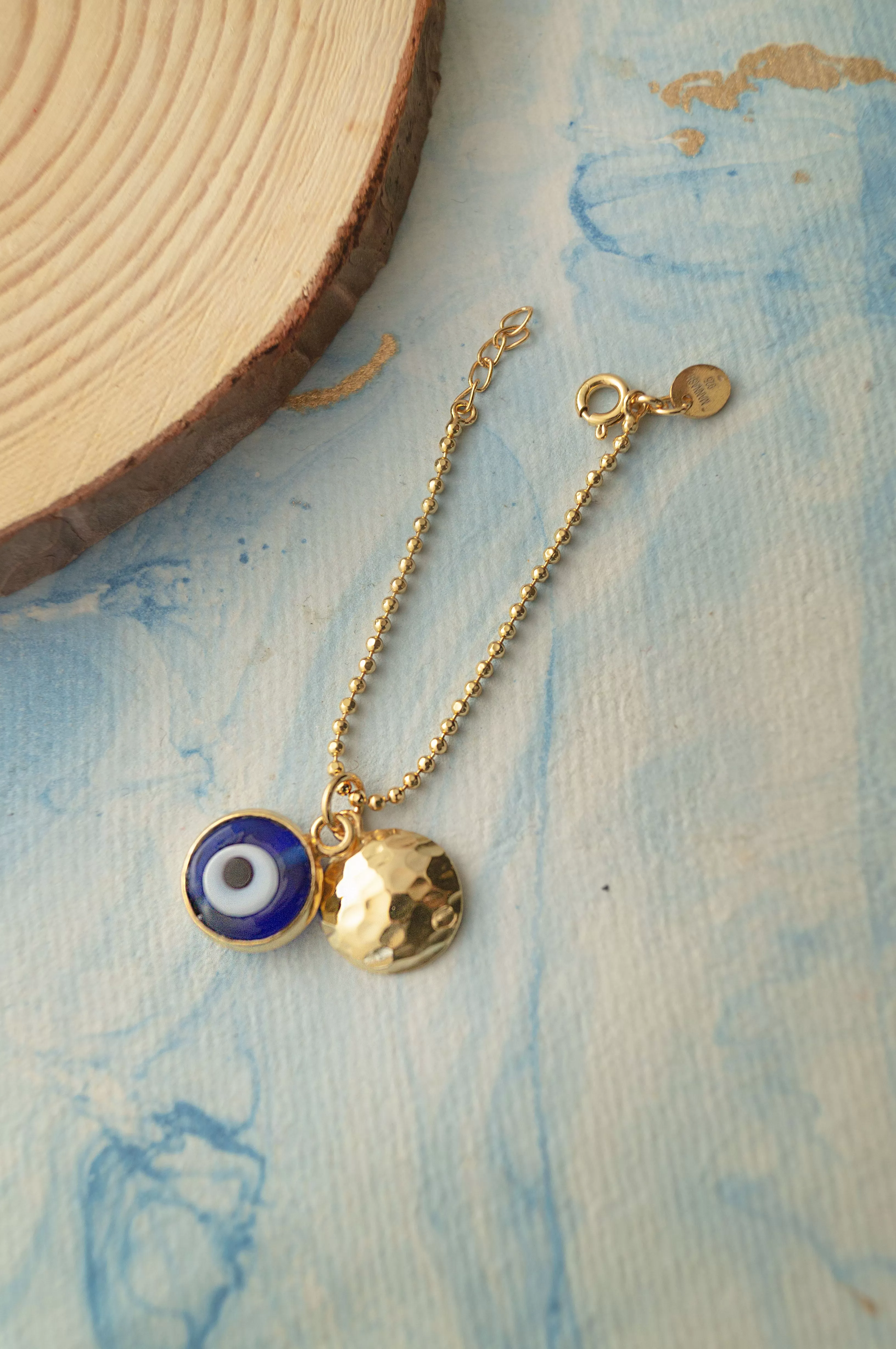 Evil Eye Gold Plated Sterling Silver Watch Charm Love Hamper 