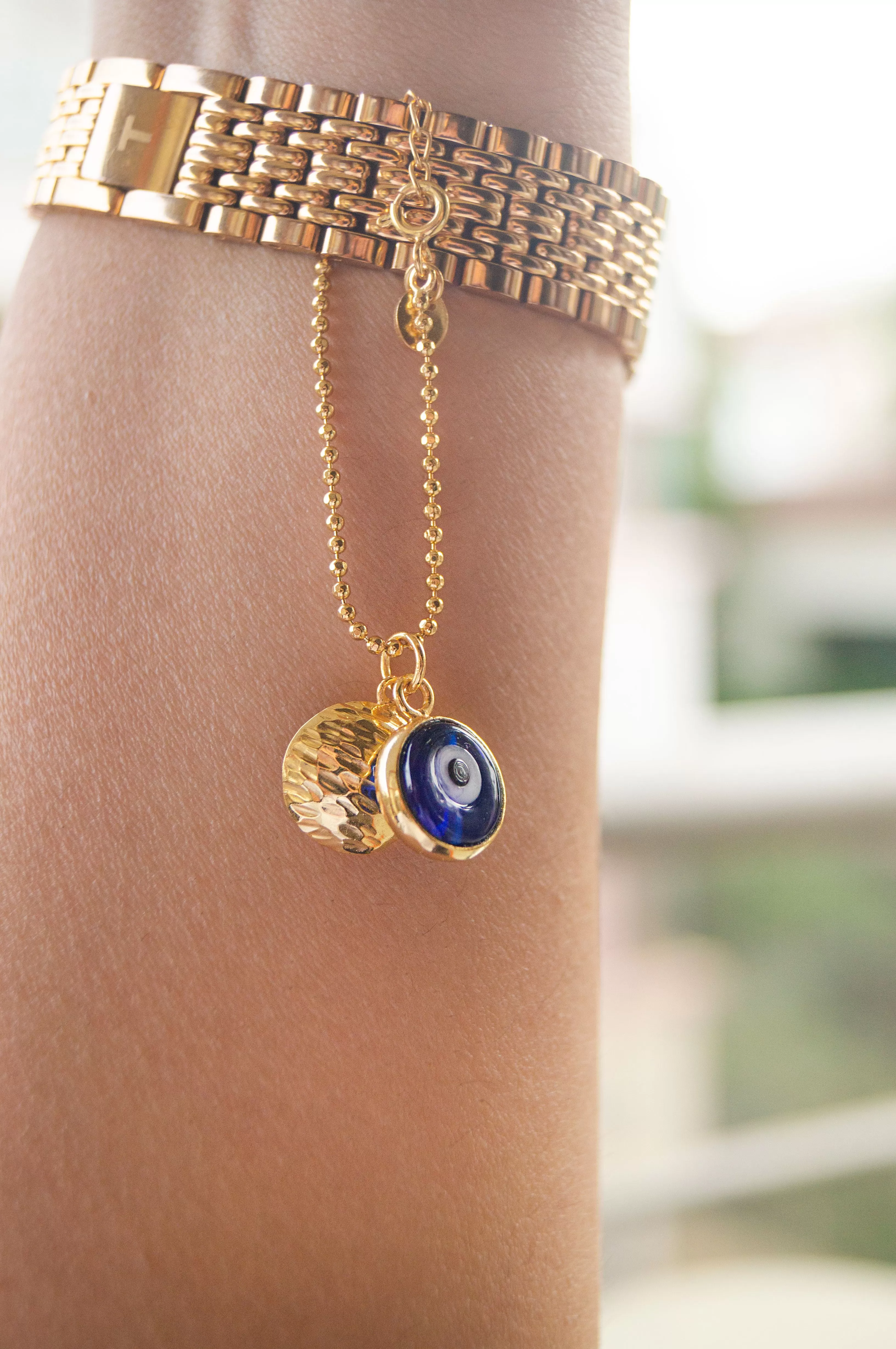 Evil Eye Gold Plated Sterling Silver Watch Charm Love Hamper 