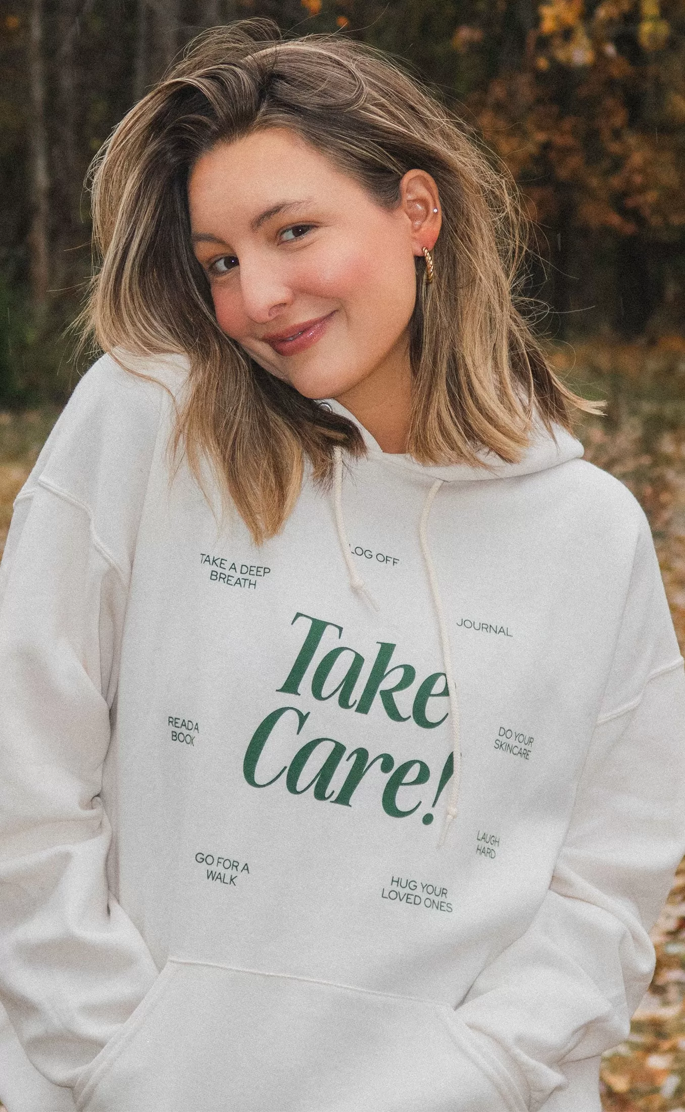 friday   saturday x jo johnson overby: take care hoodie