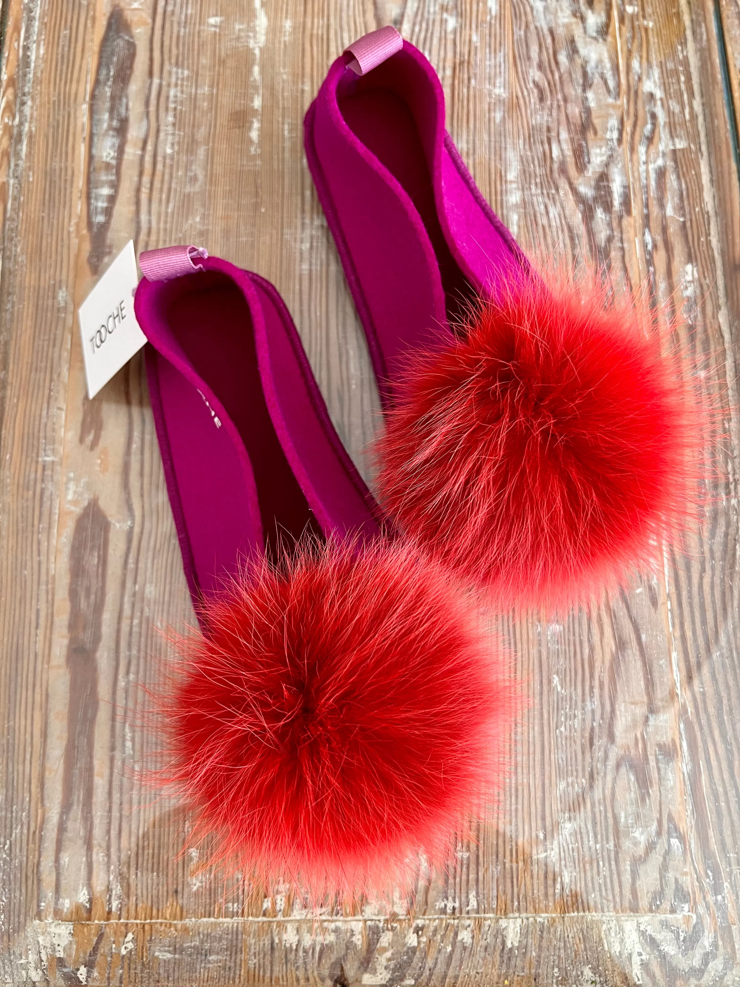 FUCHSIA RED slippers