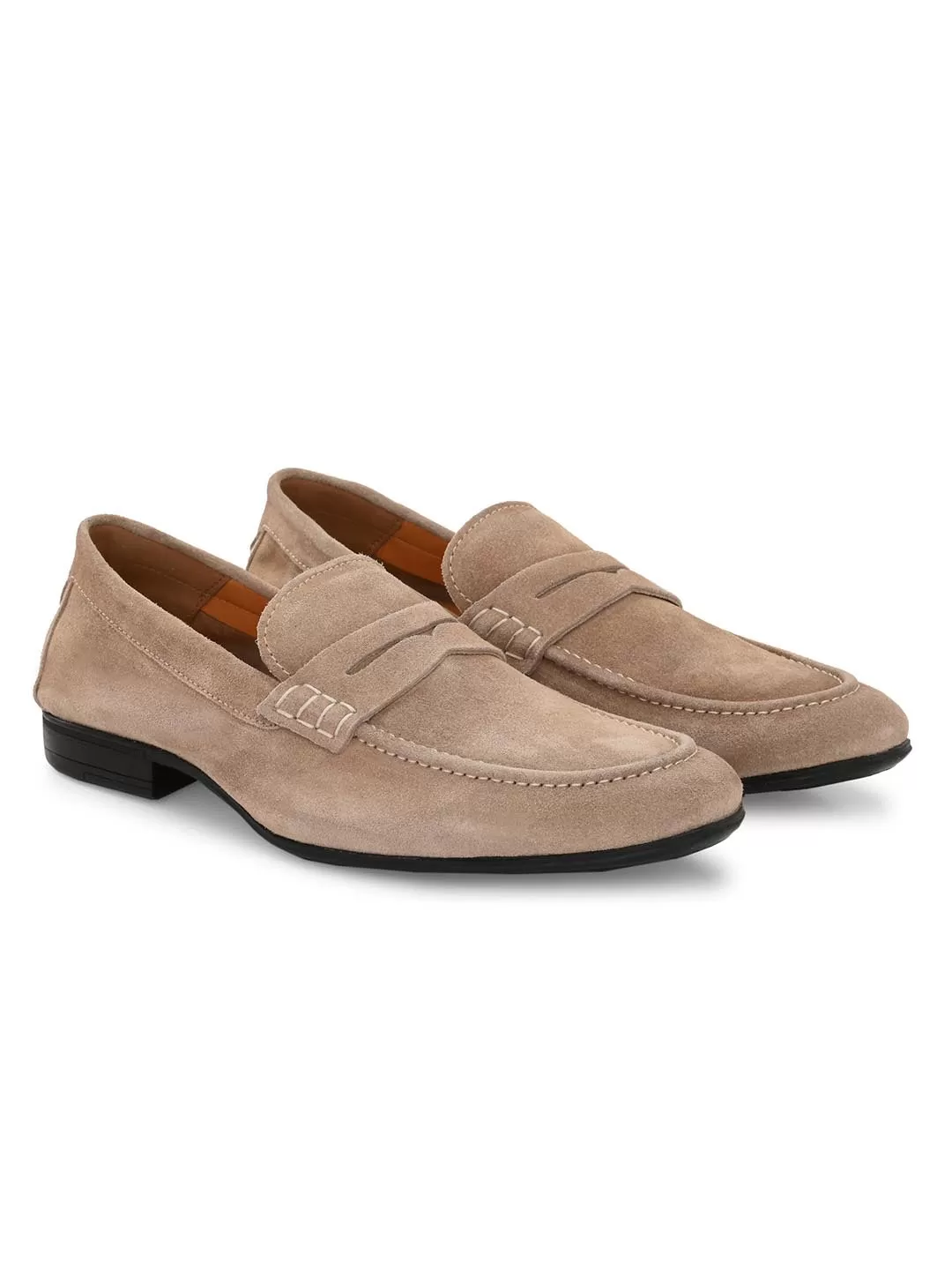 Genuine Beige Suede Leather Formal Shoes