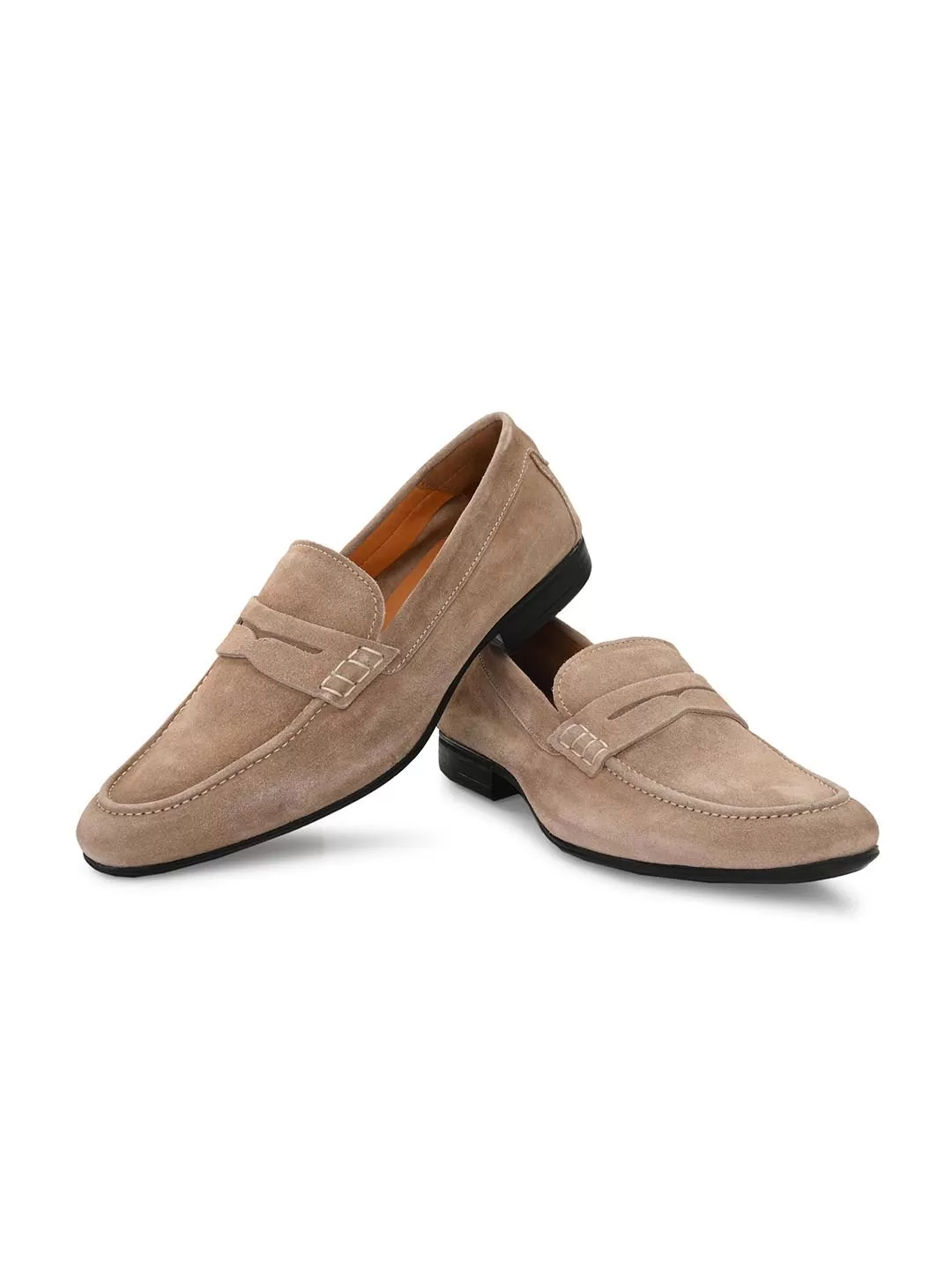 Genuine Beige Suede Leather Formal Shoes