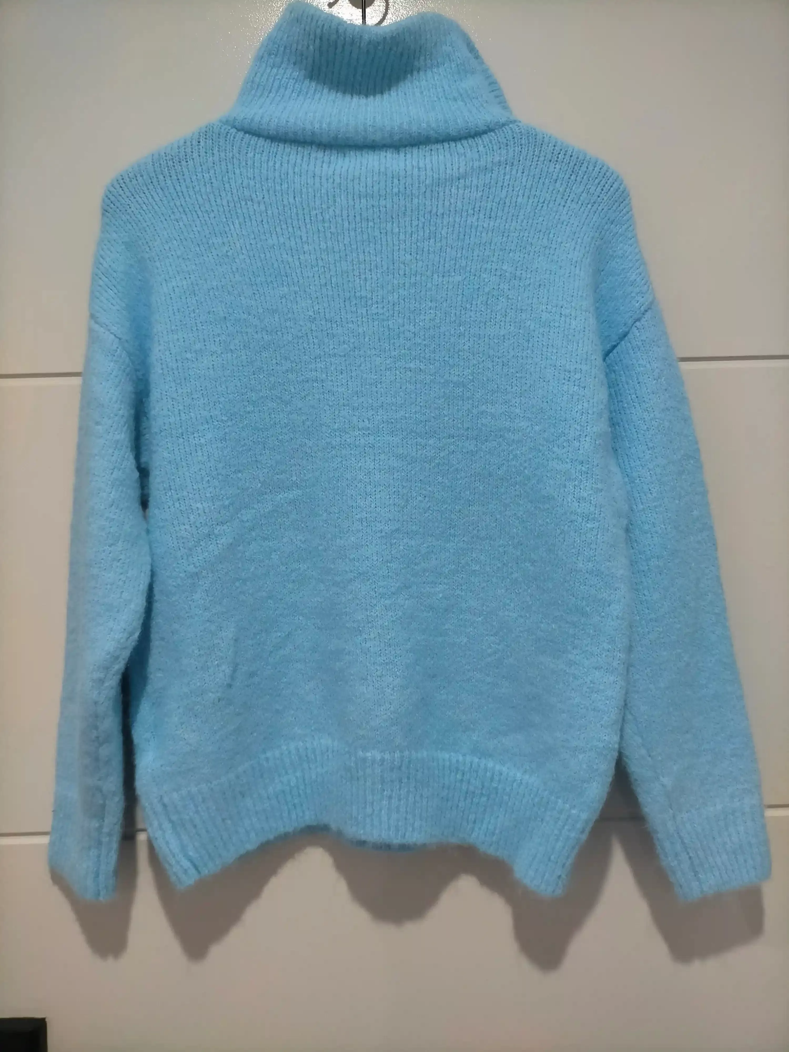 Henderson Zip Neck Knit Jumper Baby Blue