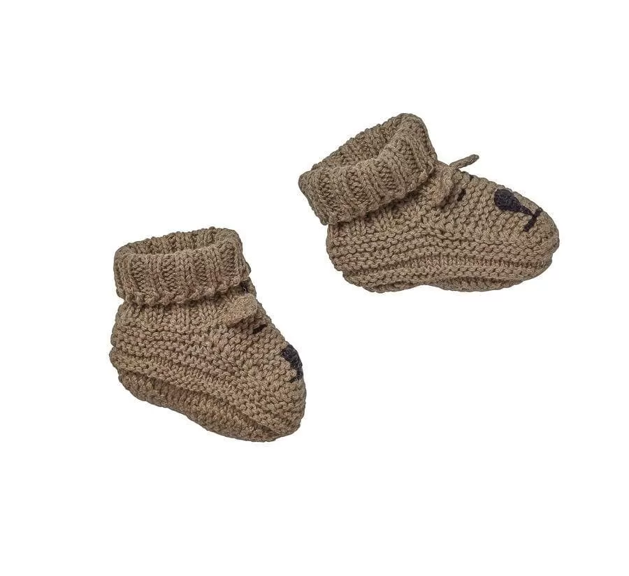 Infant Bear Booties - Mushroom Socks