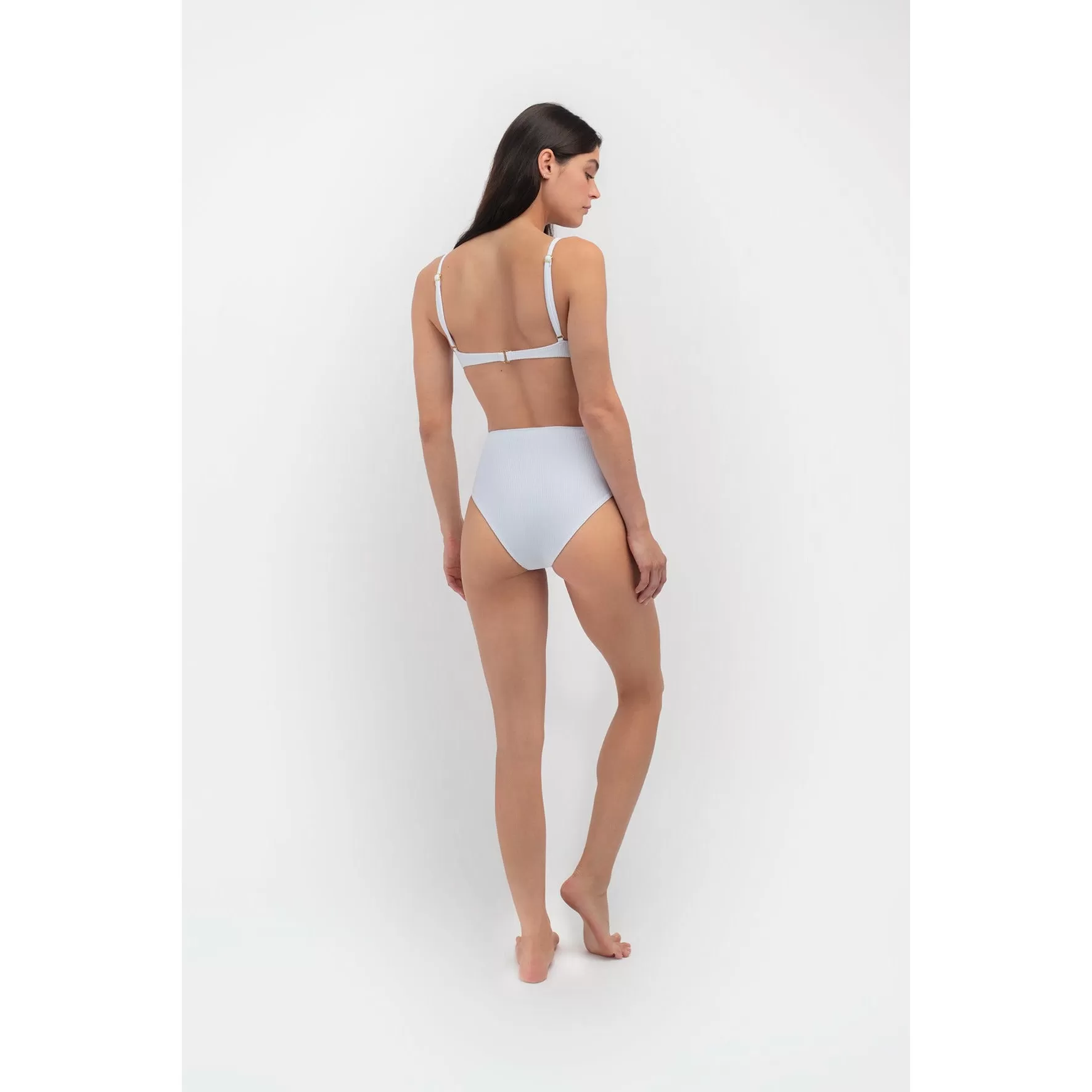 Jagger White Ribbed Bottoms