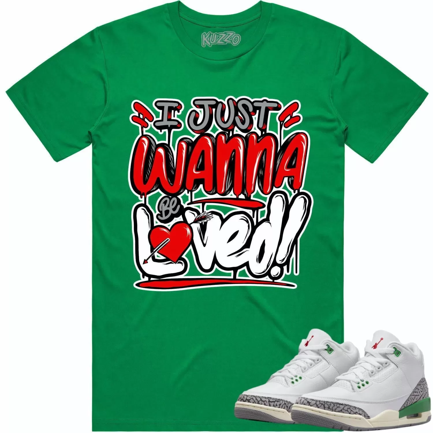 Jordan 3 Lucky Green 3s Shirt to Match - RED LOVED