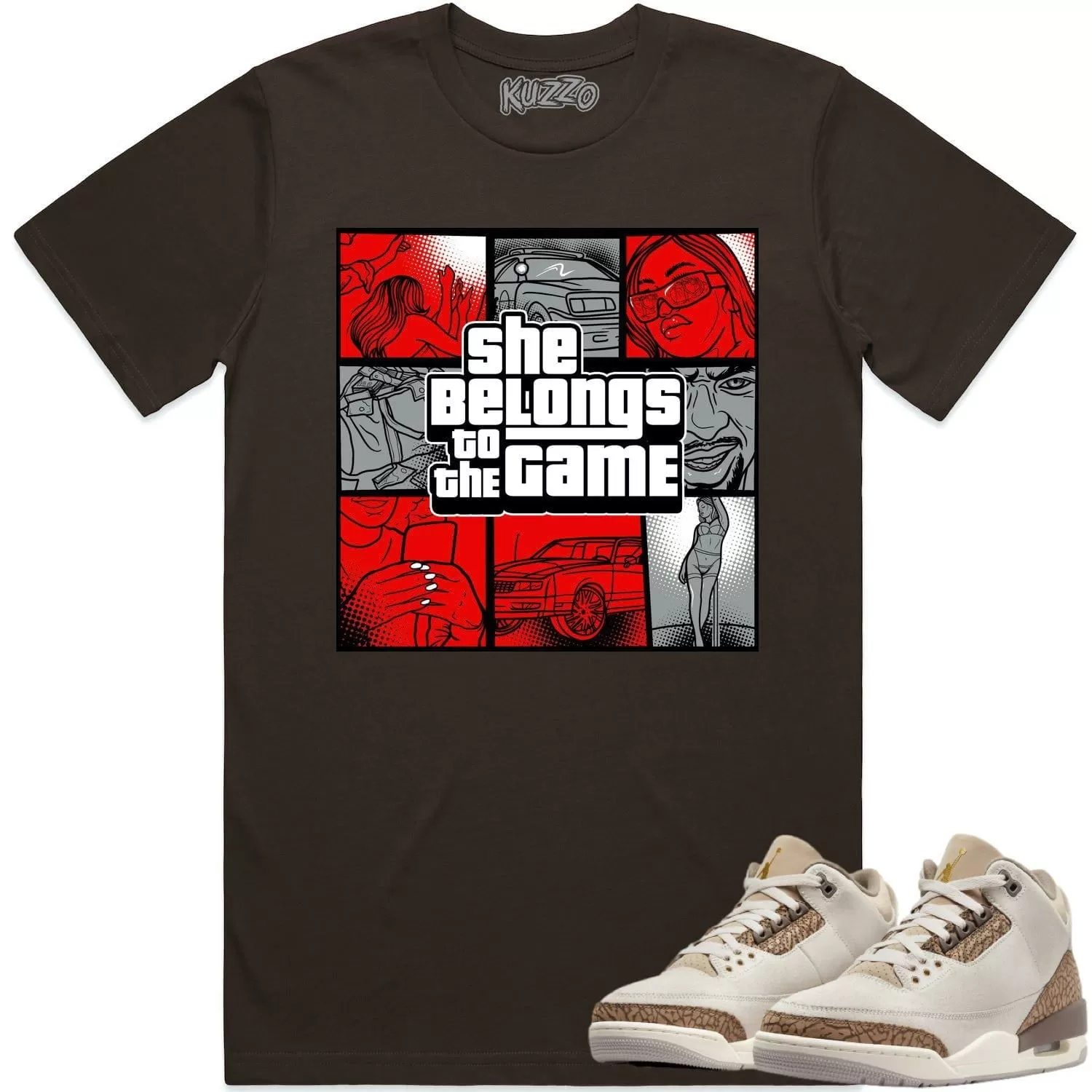 Jordan 3 Palomino 3s Shirt to Match - RED BELONGS TO THE GAME