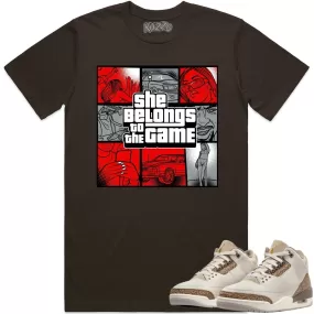 Jordan 3 Palomino 3s Shirt to Match - RED BELONGS TO THE GAME