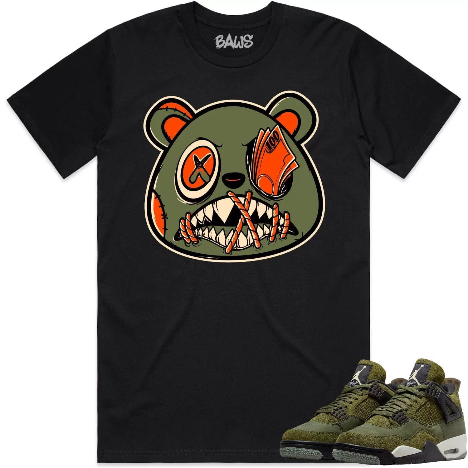 Jordan 4 Craft Olive 4s Shirt to Match - CELADON MONEY TALKS BAWS