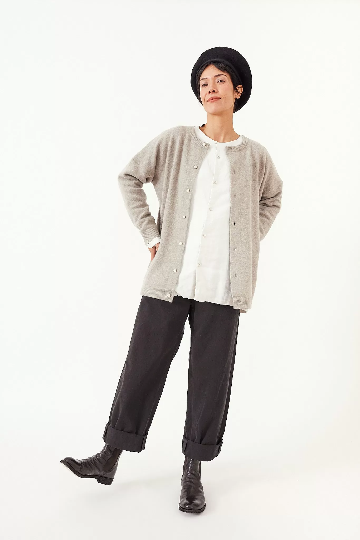 Kaval - Crew neck knit cardigan