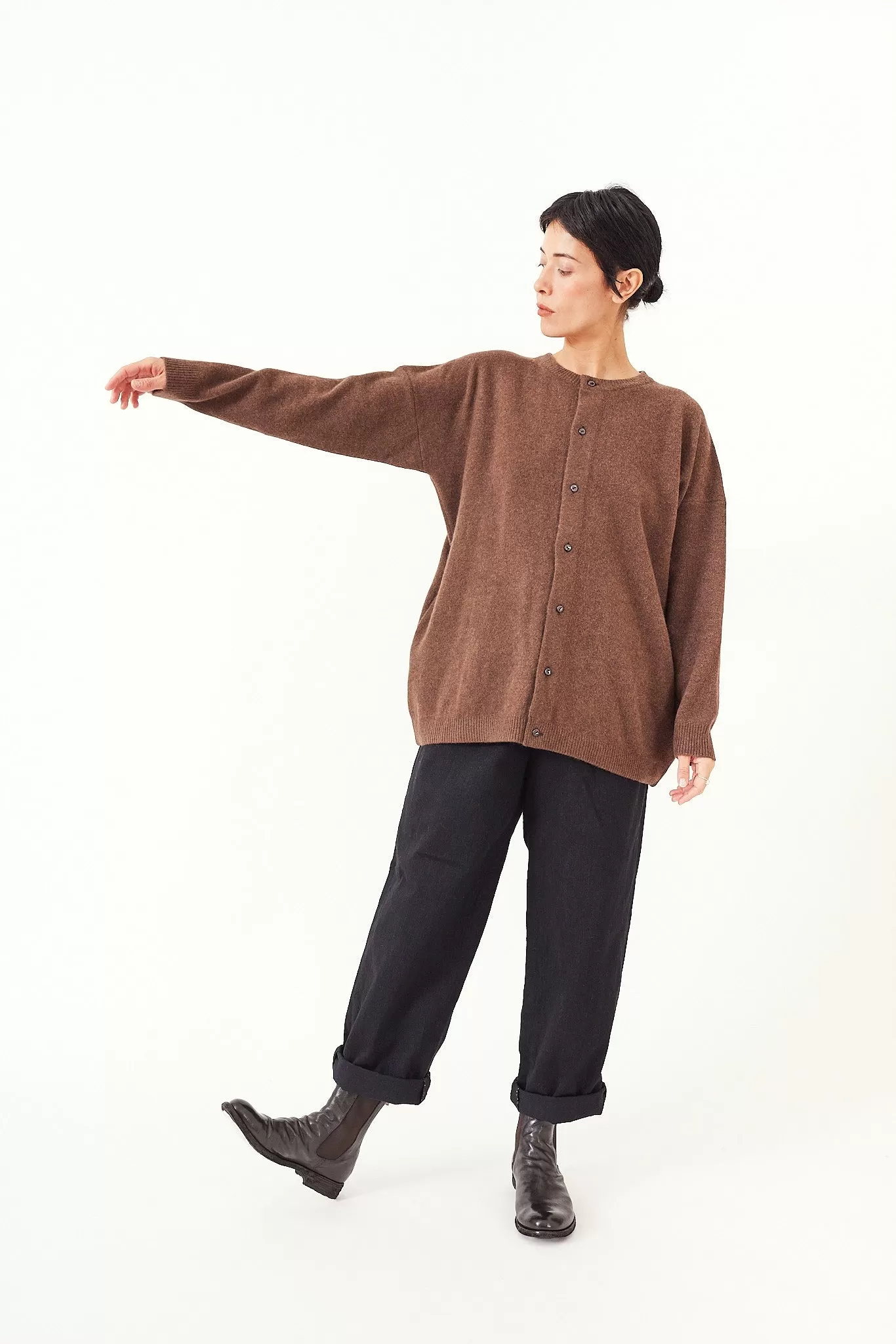 Kaval - Crew neck knit cardigan