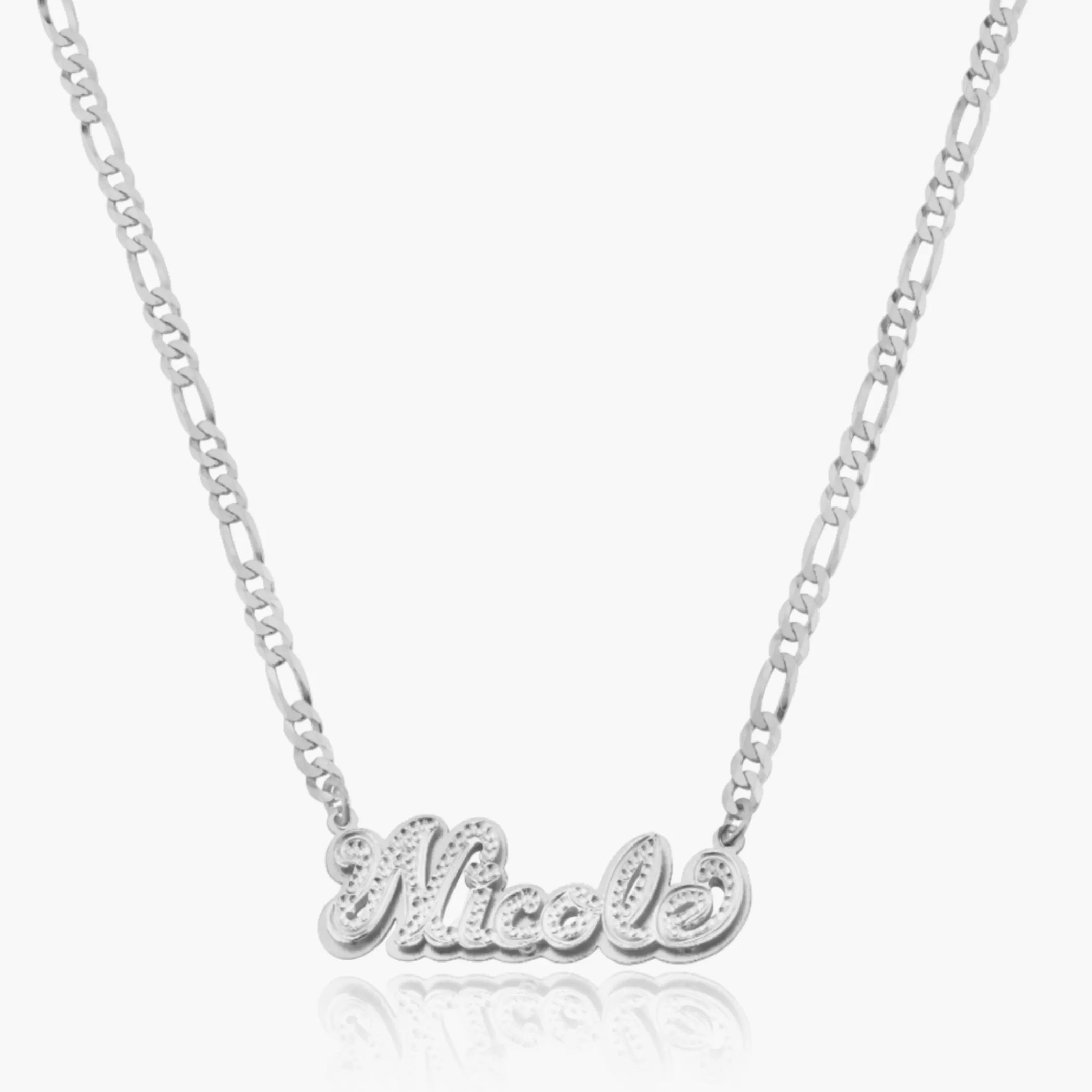 Kid's Double Plated Iced Out Script Name Necklace