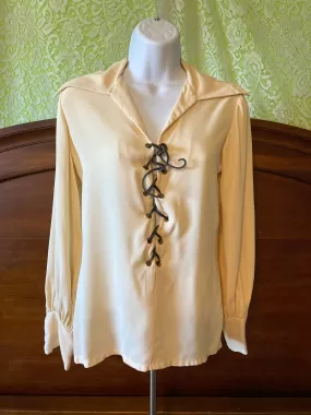 Ladies Beige Peasant, Renaissance, Pirate Small/Med Shirt