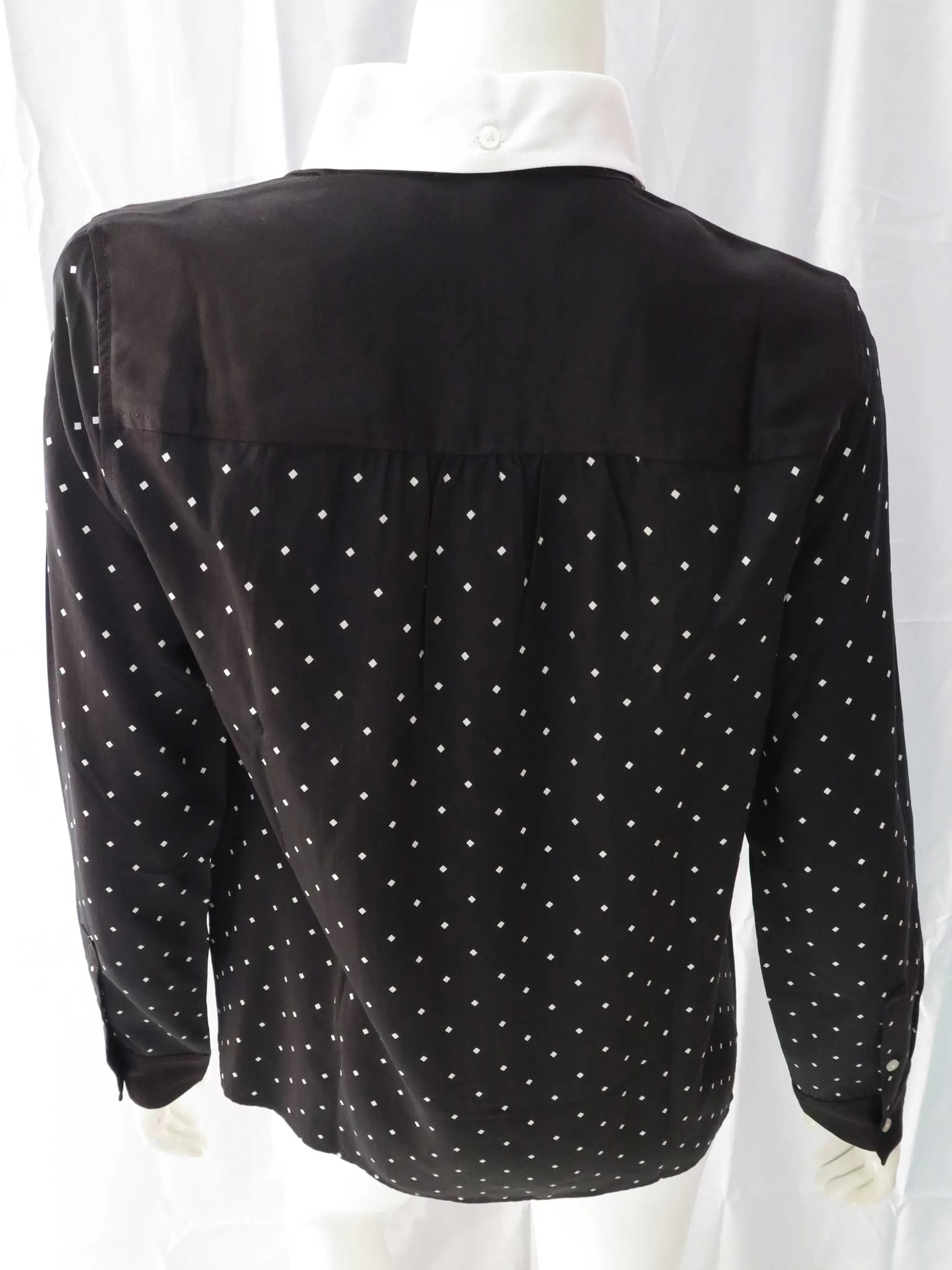 LADIES FRED PERRY DIAMOND PRINT SHIRT (BLACK)