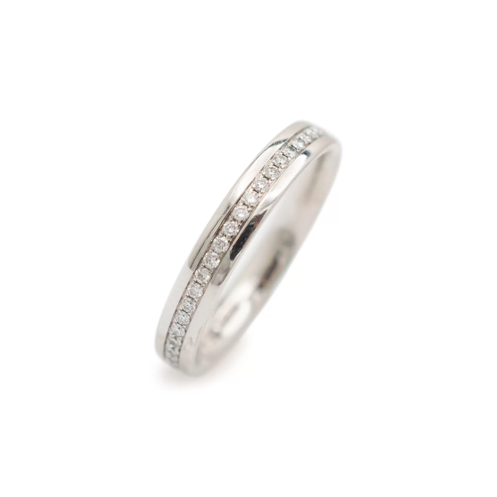 Ladies Tiffany & Co. Metro Full Circle 18K White Gold Diamond Wedding Band