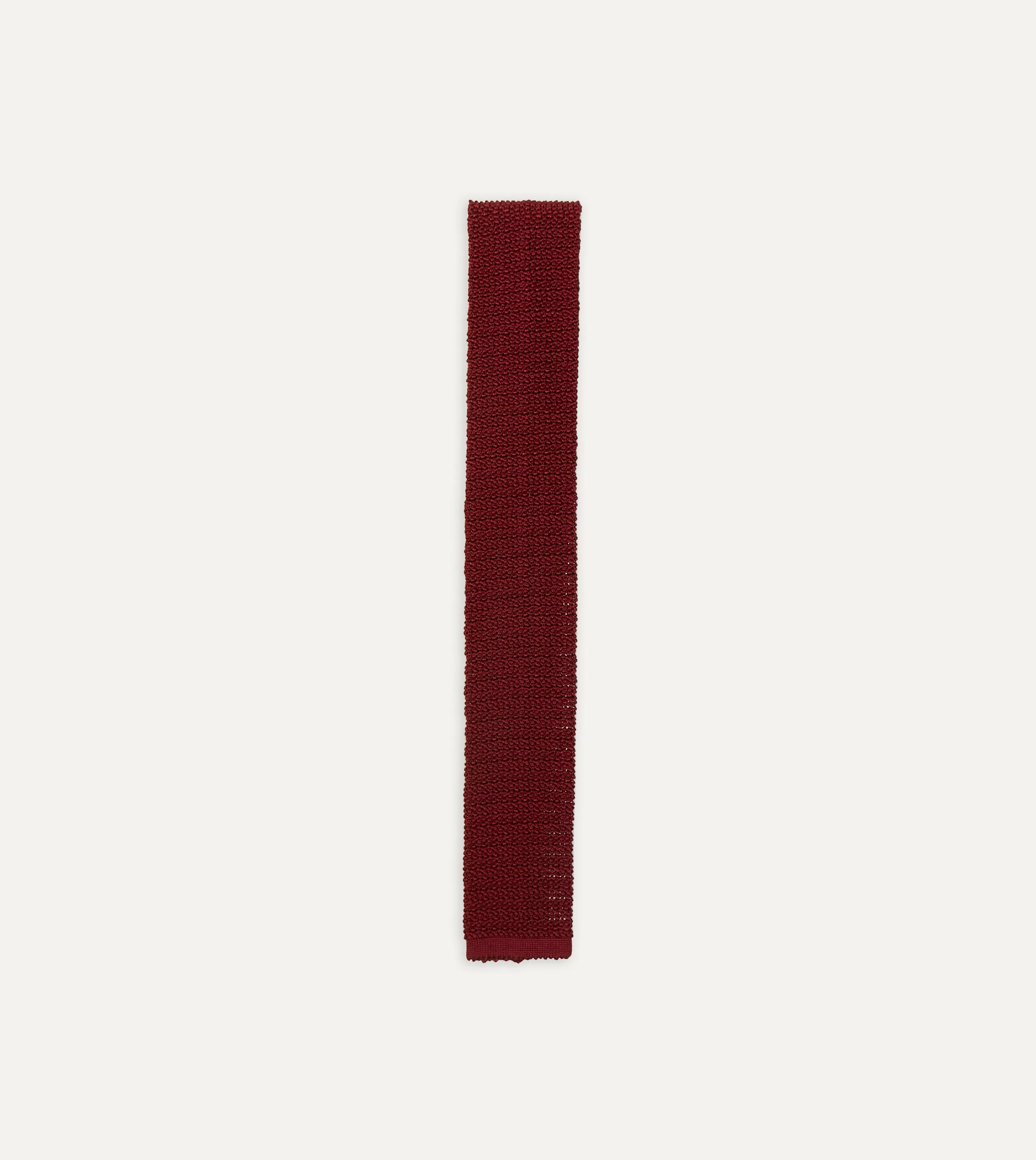 Light Wine Knitted Silk Solid Colour Tie