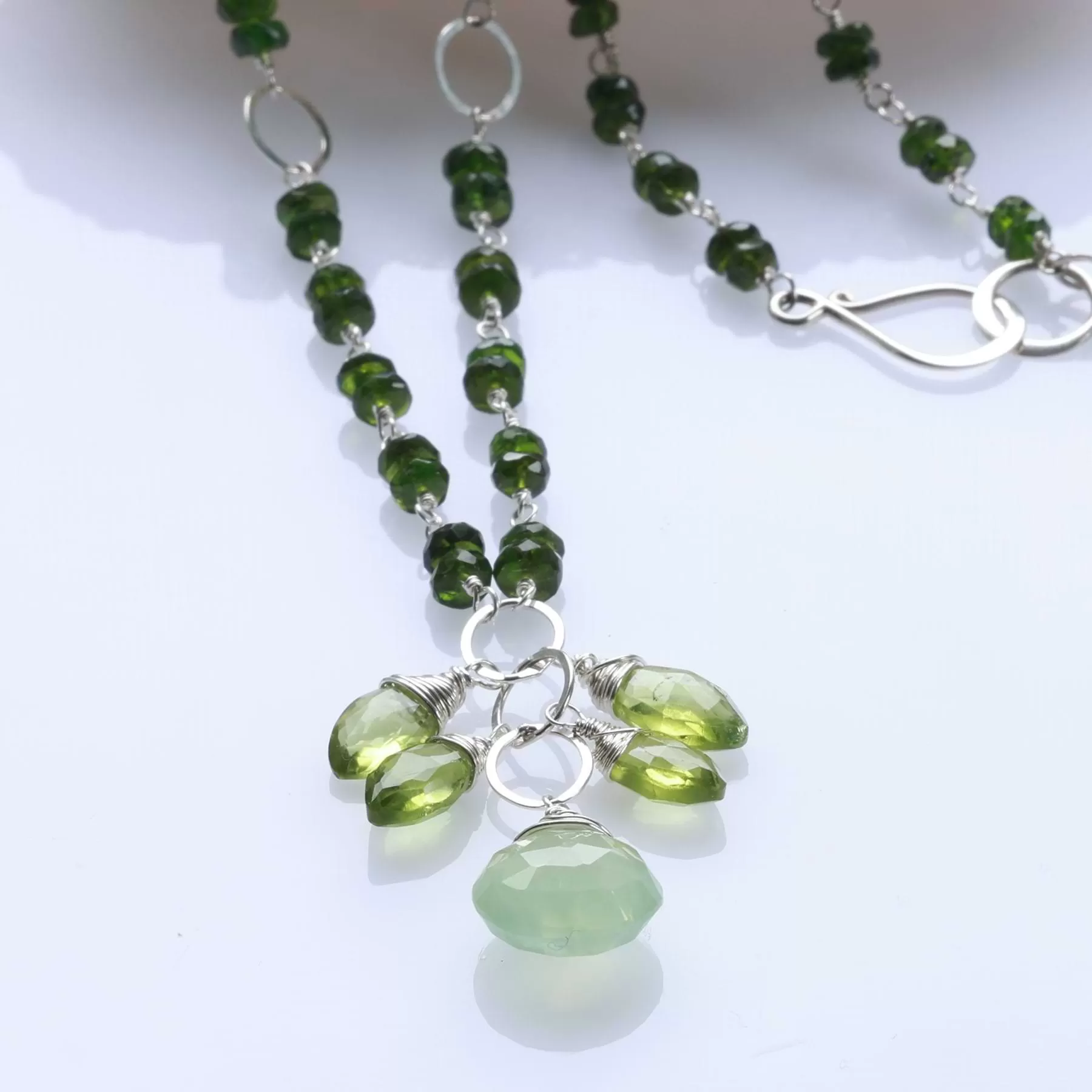 Lilou - Peridot and Chrome Diopside Sterling Silver Necklace