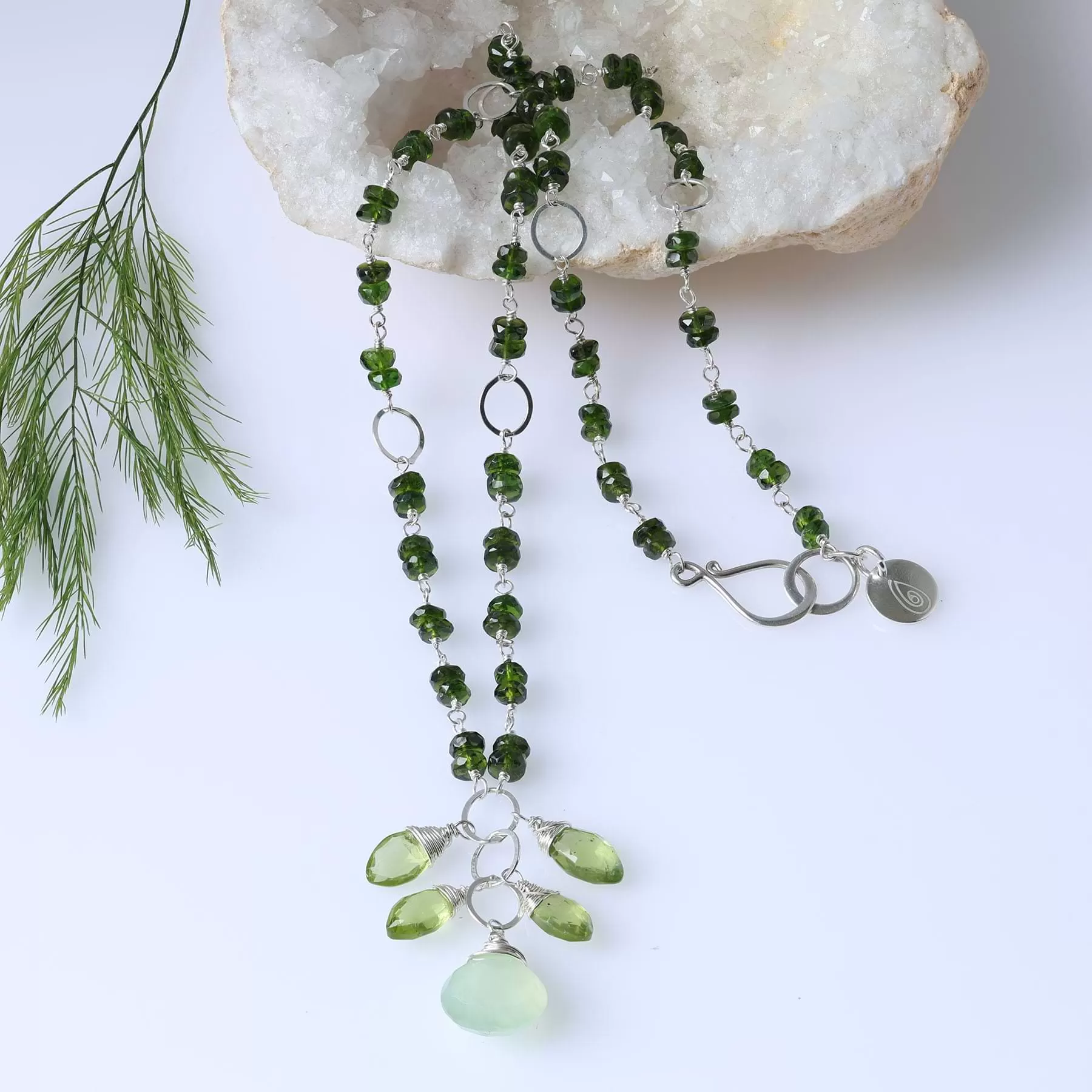 Lilou - Peridot and Chrome Diopside Sterling Silver Necklace