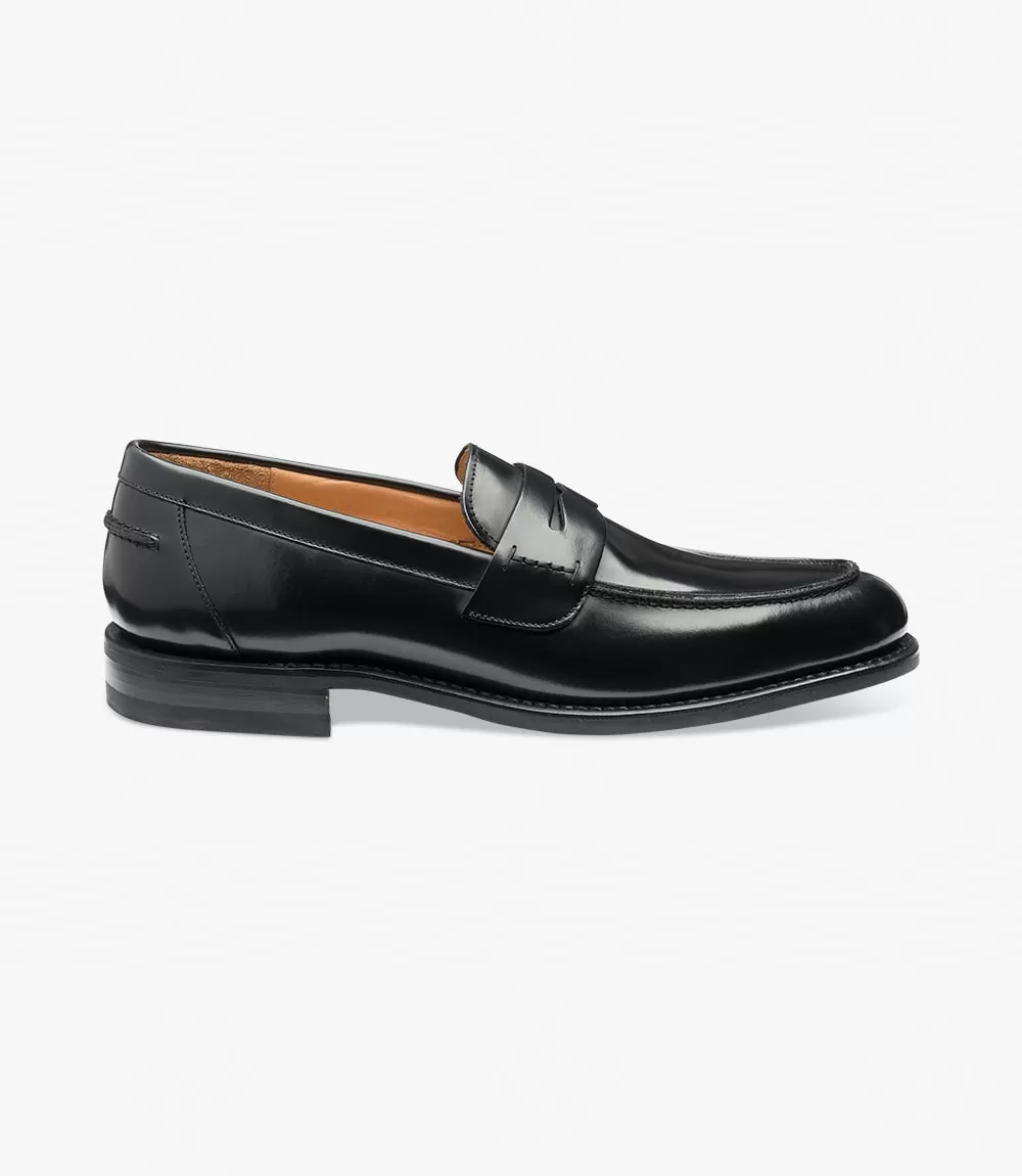 LOAKE 356 Classic apron penny Loafer - Black