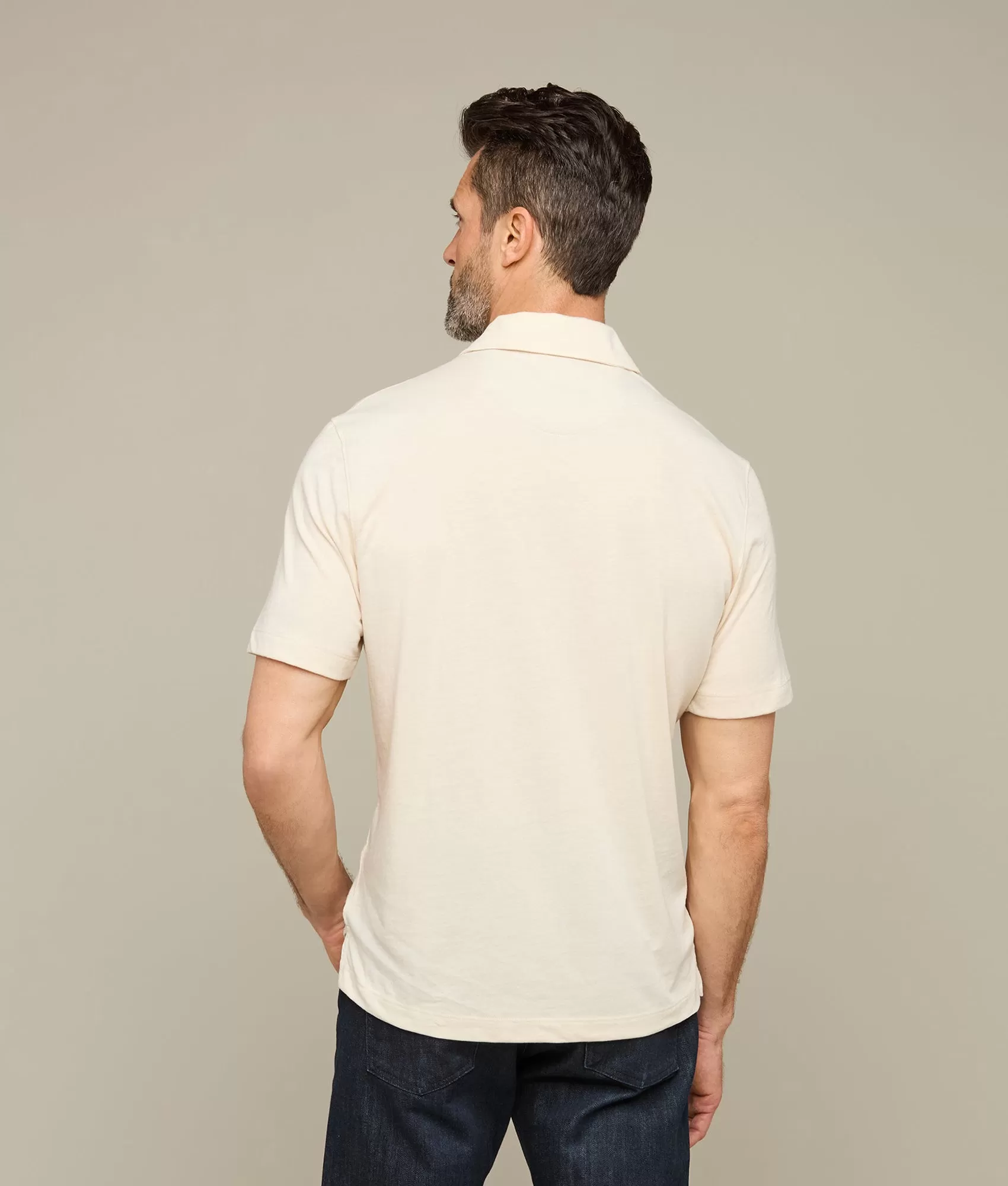 Lucchese Pima Blend Polo :: Cream