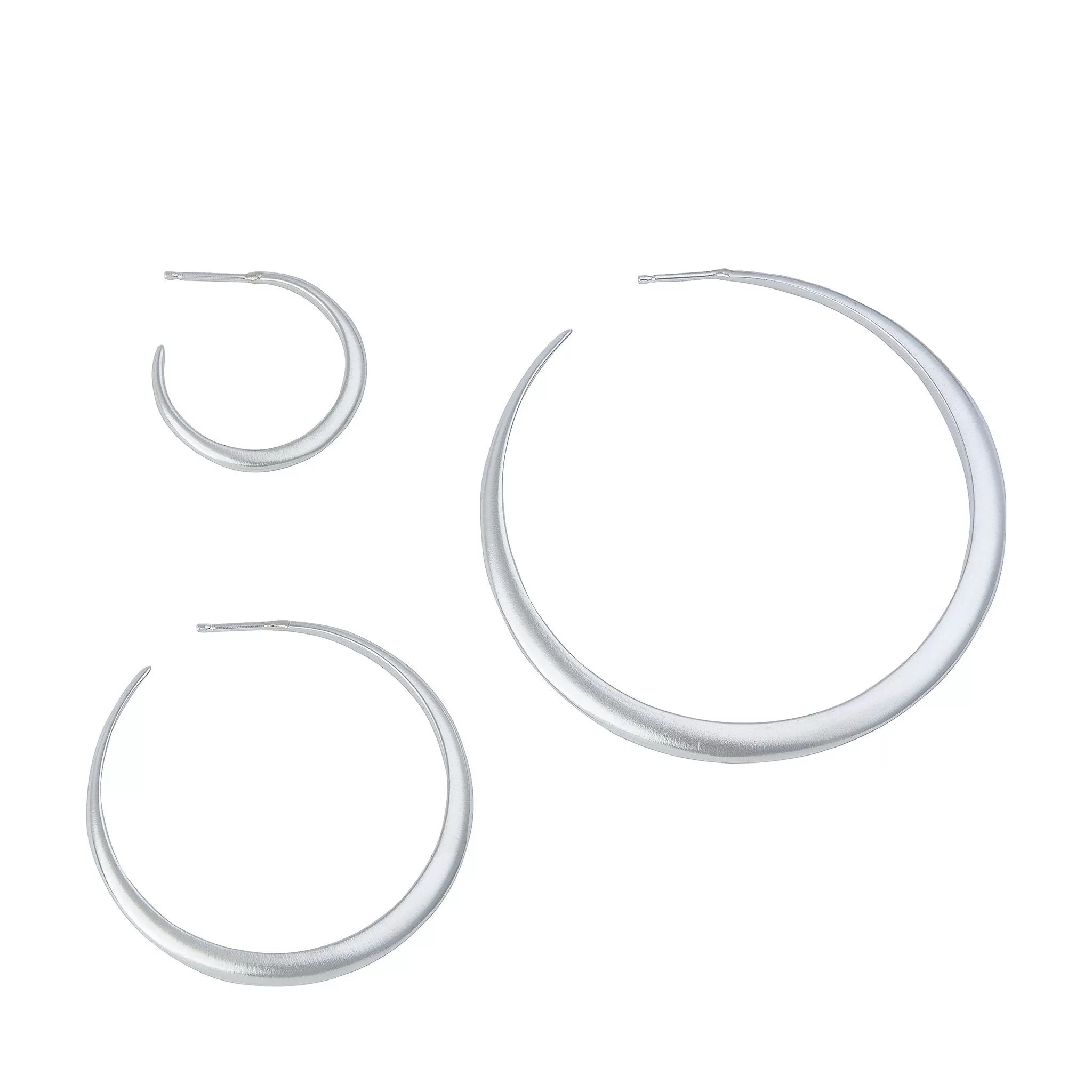 Luna Creciente Small Hoops - Silver