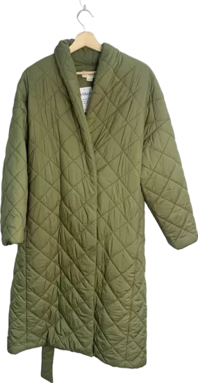 Mango Khaki Quilted Water-Repellent Coat UK S