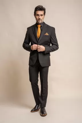 Marco Black Long Three Piece Suit