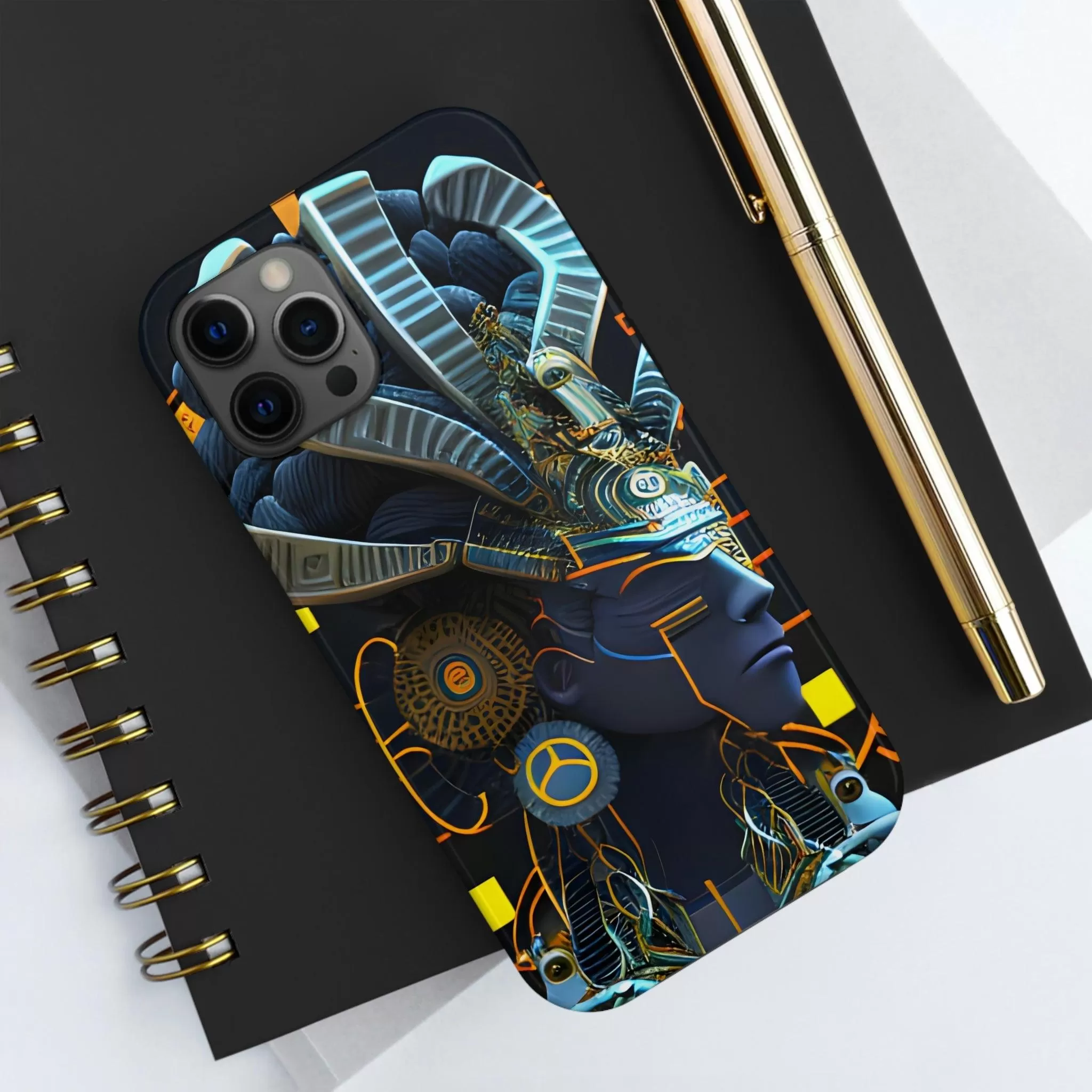 Mayan / Aztec Alien Robot Tribal Warrior Custom Artwork iPhone Case - Uniquely Designed and Inspired by Ancient Civilizations