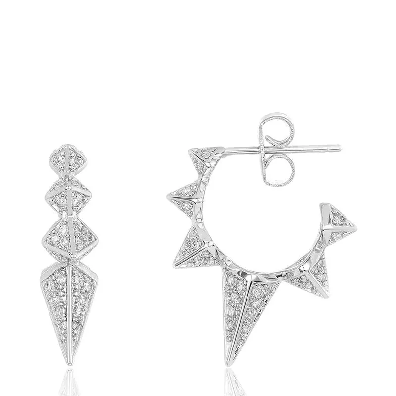 MELINDA MARIA | Gabriella Diamondette Spiked Hoop Earrings