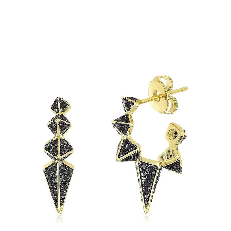 MELINDA MARIA | Gabriella Diamondette Spiked Hoop Earrings