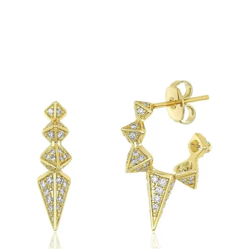 MELINDA MARIA | Gabriella Diamondette Spiked Hoop Earrings