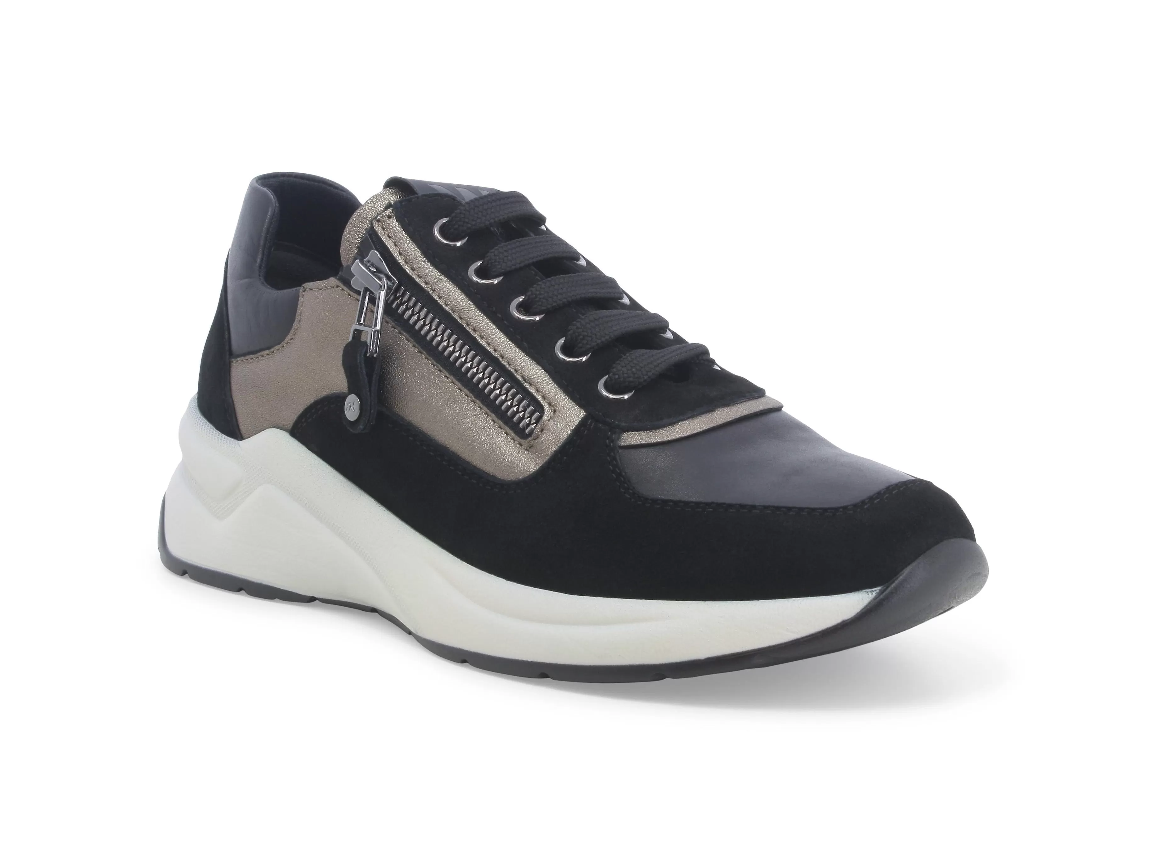 Melluso Donna Sneakers Lacci con Zip Camoscio Pelle