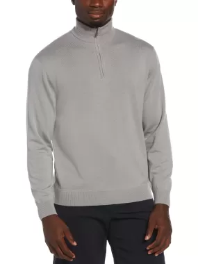 Mens Thermal 1/4 Zip Mock Merino Wool Pullover