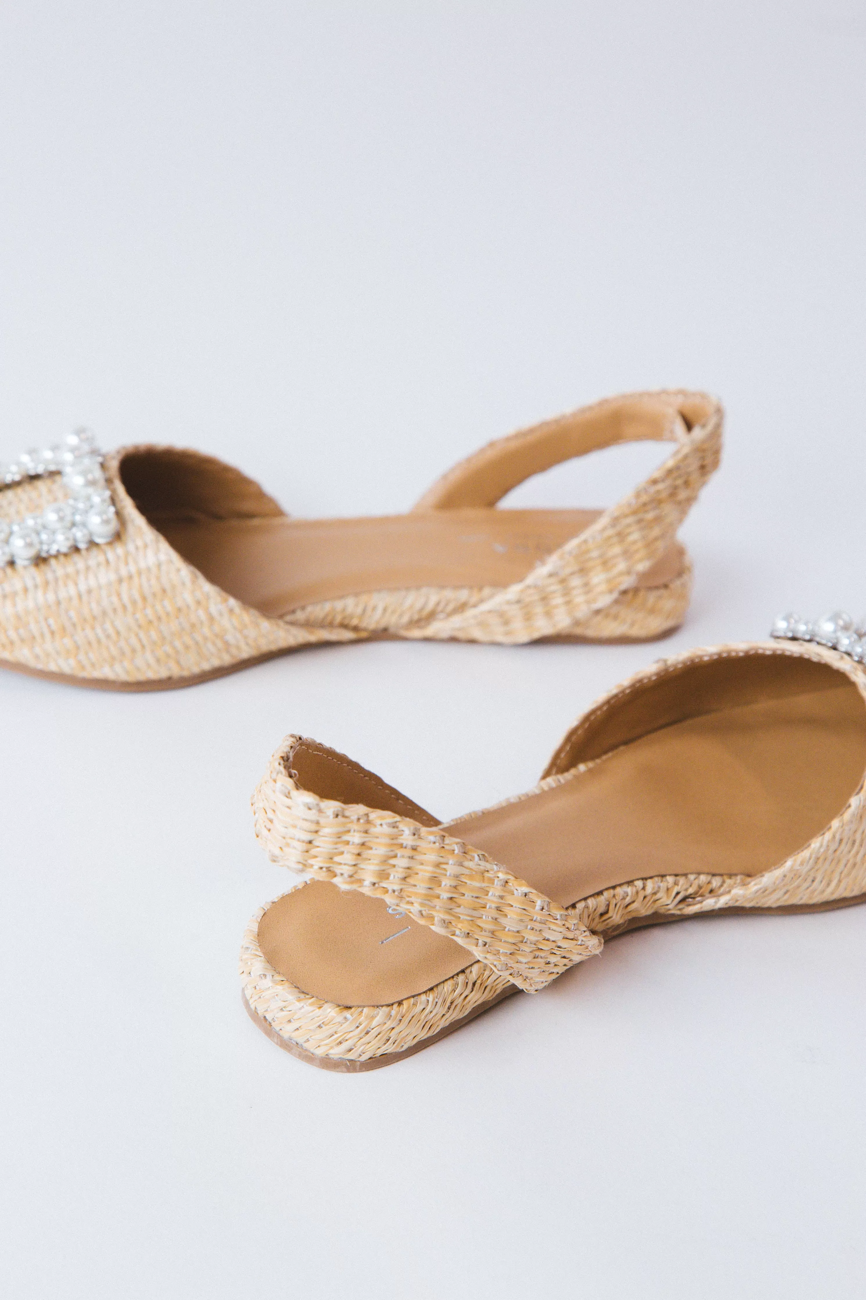 Meryl Slingback Raffia Flat, Light Tan