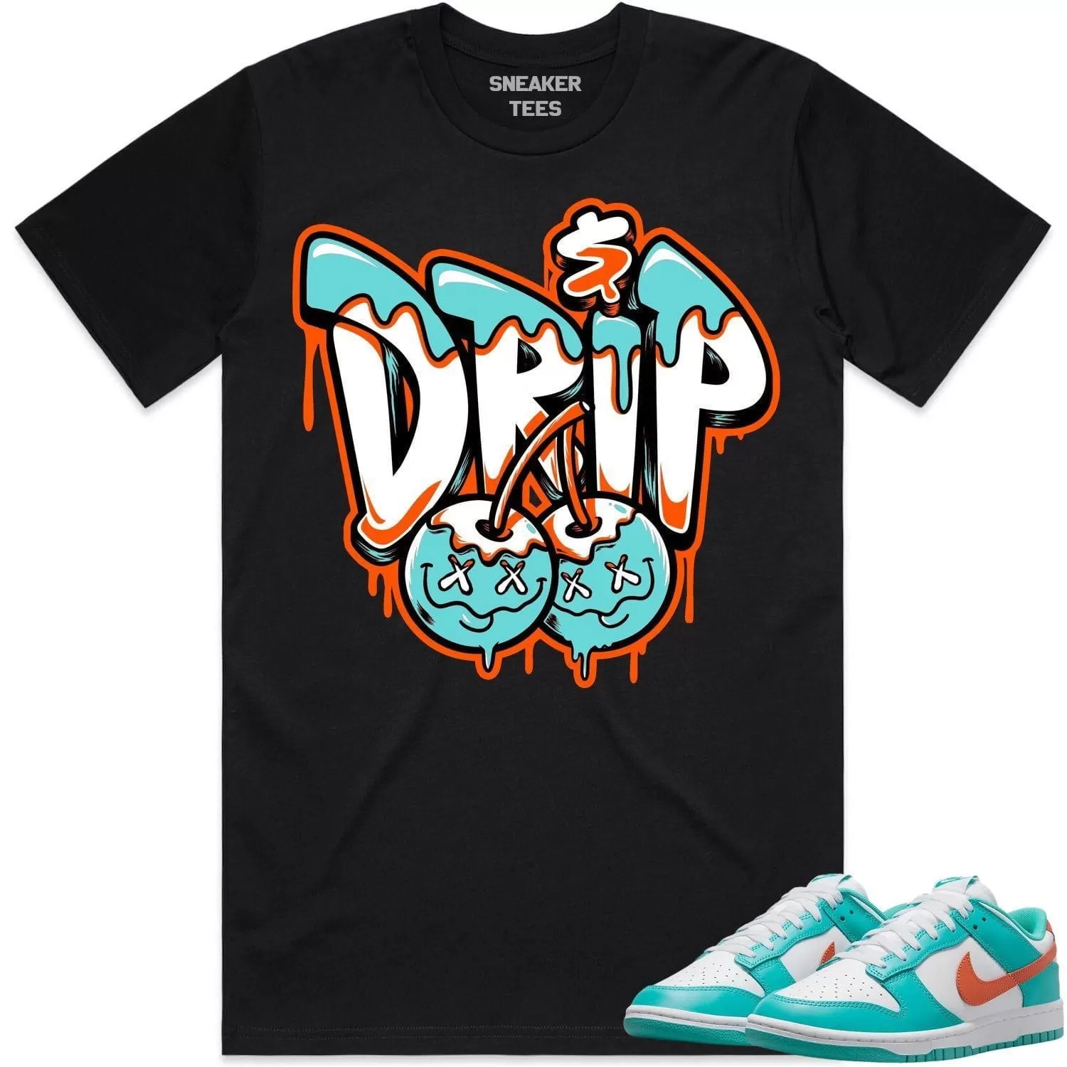 Miami Dunks Dolphins Shirt to Match - MIAMI MONEY DRIP