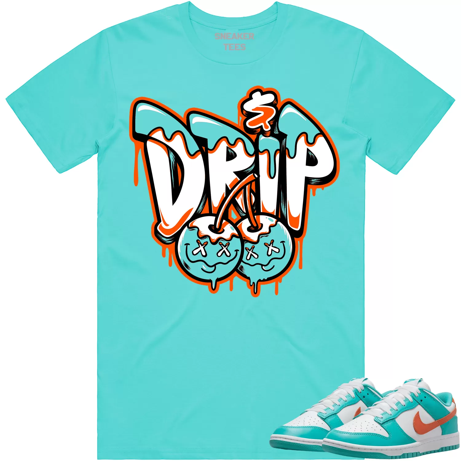 Miami Dunks Dolphins Shirt to Match - MIAMI MONEY DRIP