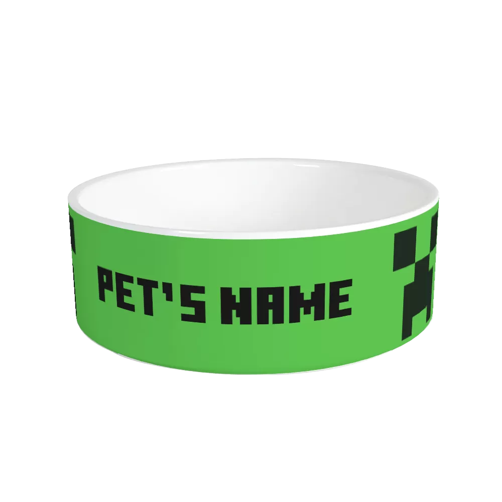 Minecraft Creeper Survival Mode Personalized Pet Bowl