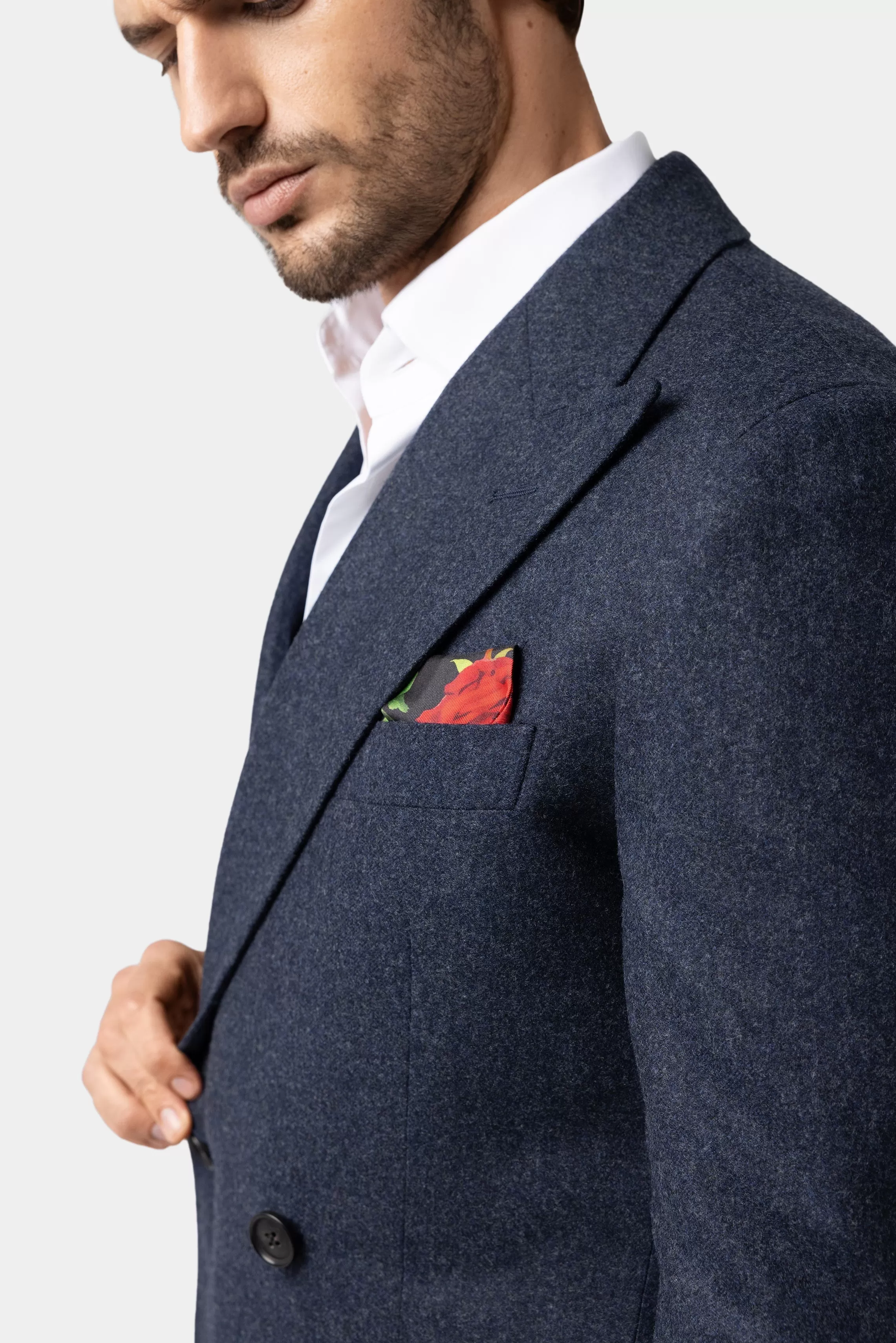 Navy Blue Double-breasted Coat